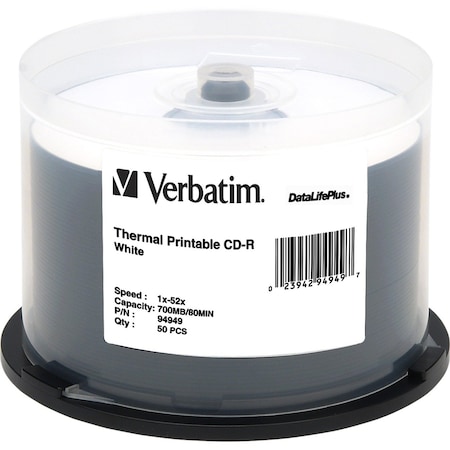 VERBATIM Verbatim Datalifeplus - Cd-R 700 Mb ( 80Min ) 52X - White - Thermal 94949